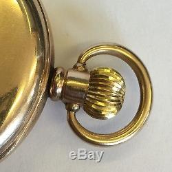 Antique Gold Plated Full Hunter Waltham Pocket Watch 17 Jewel Working Excellent
