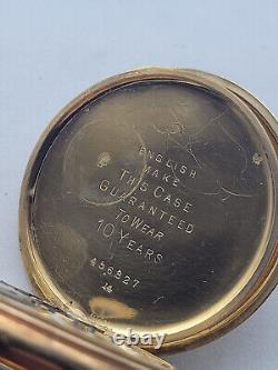Antique Gold Plated Half Hunter Pocket Watch 50mm. /m034