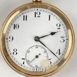 Antique Gold Plated Open Face Pocket Watch 5cm Working