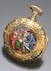Antique Gold Repousse Verge Fusee Pocket Watch Ca1764 18k Multicolor, Enameled