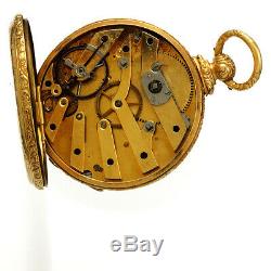 Antique Gold Tobias Triple Dial Pocket Watch 1860s