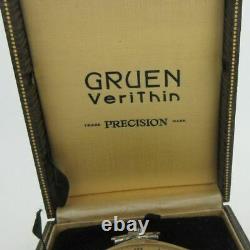 Antique Gruen Veri-Thin Precision 12s 17J Swiss 14k WGF Pocket Watch with Box an