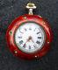 Antique Guilloche Enamel Silver Seed Pearl Argent Dore Fob Watch For Repair