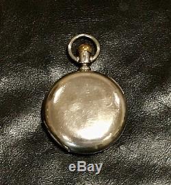 Antique HEAVY Coin (90%) Silver Elgin 1890 18S Men's Hunter Pocket Watch- WORKS