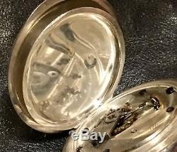 Antique HEAVY Coin (90%) Silver Elgin 1890 18S Men's Hunter Pocket Watch- WORKS