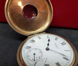 Antique Half Hunter Gold Plated Waltham Pocket Watch