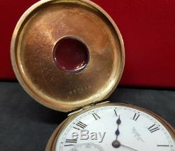 Antique Half Hunter Gold Plated Waltham Pocket Watch