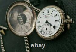 Antique Half Hunter Reliance Watch Co Silver Pocket Watch