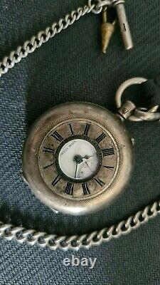 Antique Half Hunter Reliance Watch Co Silver Pocket Watch