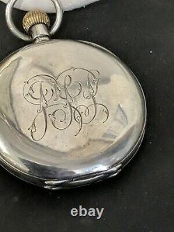 Antique Half Hunter Solid Silver Pocket Watch VGC WORKING need attention