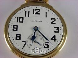 Antique Hamilton 992B 16s Rail Road pocket watch. Gold filled. 21 jewels. 1948