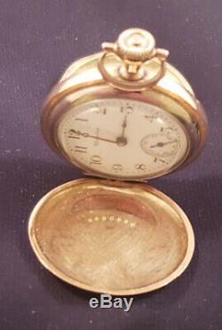 Antique Hampden 14k Yellow Gold Pocket Watch Full Hunter Case