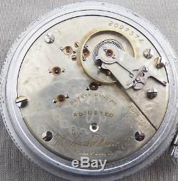 Antique Hampden 21 Jewel, Lever Set, 18 Size Railroad Pocket Watch