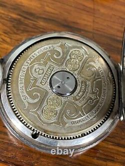 Antique Hebdomas 8 Day 925 Silver Pocket Watch 1913