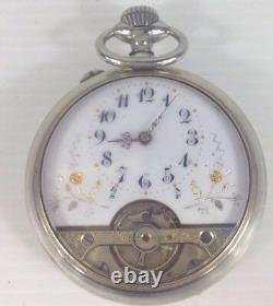 Antique Hebdomas Pocket Watch Spares/Repairs White Metal