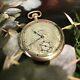 Antique Illinois Gold Filled Cased Open Faced Engraved Etched Pocket Watch