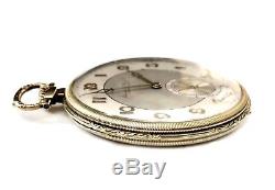 Antique IWC Schaffhausen 14K Yellow Gold Art Deco Pocket Watch 50mm 69g