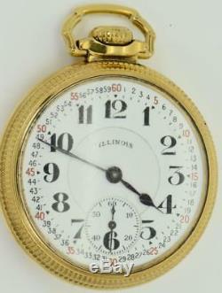 Antique Illinois Bunn Special Railroad Masonic/Memento Mori Skull pocket watch