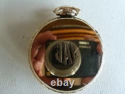 Antique Illinois open face Gold Filled 17 jewel Pocket Watch recent full service