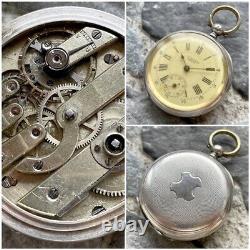 Antique J. F. Boutte Geneve Silver 0.875 / 84 old pocket watch
