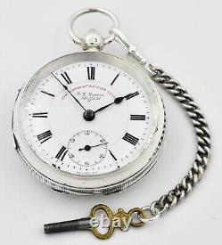 Antique J. G Graves Express Lever Sterling Silver Pocket Watch Triple Signed