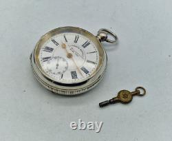 Antique J. G. Graves Sheffield Solid Silver Lever Pocket Watch 54 Mm. /i004