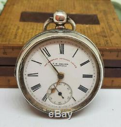 Antique J. G. Graves Solid Silver White Dial Lever English Pocket Watch