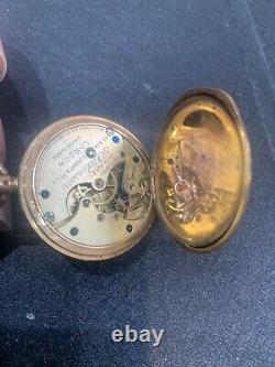 Antique J W Benson Half Hunter 18k 18ct Gold Pocket Watch Rare Collectible Item