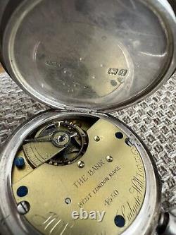 Antique J W Benson Silver Half Hunter Pocket Watch C1911