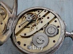 Antique Jump Hour Digital Gedeon Thommen GT IWC Pallweber Silver Pocket Watch