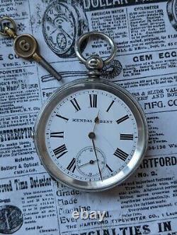 Antique Kendal and Dent Sterling Silver 1885-1896 Pocket Watch Working