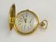 Antique Longines 18k Solid Gold One Button Chrono Hunter Pocket Watch Cal 19.73n