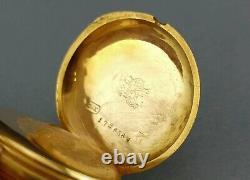Antique LONGINES 18k Solid Gold 29mm Pocket Watch. Set Diamonds. Box. Ca 1904