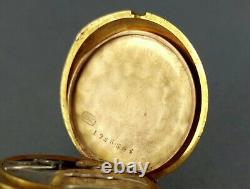 Antique LONGINES 18k Solid Gold 29mm Pocket Watch. Set Diamonds. Box. Ca 1904