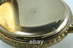Antique Ladies Elgin Pocket Watch 14K Hand Engraved Accent Diamond Runs