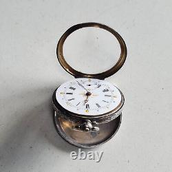 Antique Ladies Pocket Watch Silver Beautiful Dial Collectible Not Working