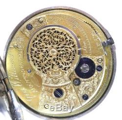 Antique Large 1830 Pair Cased Silver Fusee Verge Pocket Watch. Serviced