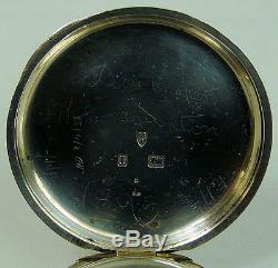 Antique Large Silver Centre Second Chronograph Pocket Watch Chester 1892