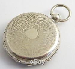 Antique Late 1800s Swiss WOOG Geneve Pocket Watch Fancy Silver Dial Temperament