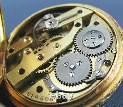 Antique Le Roy & Fils 14K Gold & Enamel & Diamonds 32mm Pocket Watch 1880