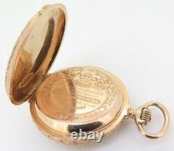 Antique Lecoultre Minute Repeating 18K Rose Green Gold Diamond Set Pocket Watch