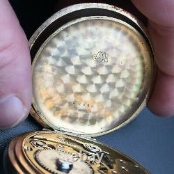 Antique Leonidas Solid Gold 56 14k Hunter Pocket Watch 24s Working 78Gr