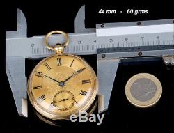 Antique Lever Fusee John B. Cross, solid 18K Gold pocket watch. London 1853