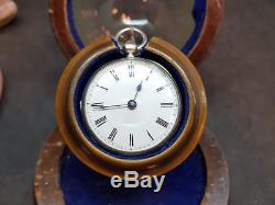 Antique London Gold Smiths Silver Fusee Pocket Watch
