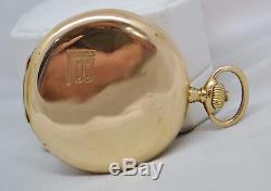 Antique Longines 6 Grands Prix Mens Hunter Case 18K Gold Pocket Watch 1916