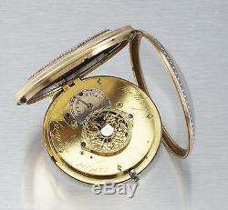 Antique Louis XVI 18k gold enamel split pearls verge fuse Original Chatelaine 17