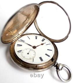Antique Maidstone Silver Full Hunter Fusee Pocket Watch 1876 Rare