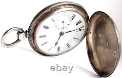 Antique Maidstone Silver Full Hunter Fusee Pocket Watch 1876 Rare