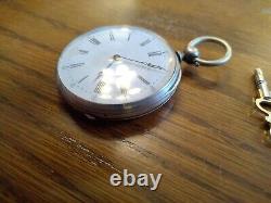 Antique Mechanical Manually Winding Pocket Watch With Key. WORKING