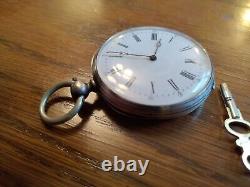 Antique Mechanical Manually Winding Pocket Watch With Key. WORKING